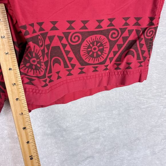 VTG Ralph Lauren Polo Sport Swim Shorts Trunks Men XL Red Aztec Hawaiian Aloha - Picture 4 of 7